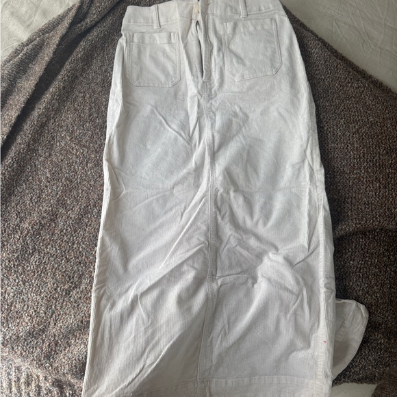 White Corduroy Maxi Skirt - Picture 1 of 5